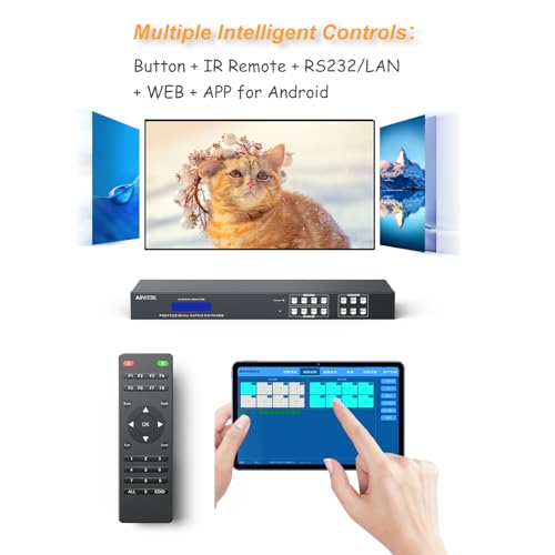 Matriz HDMI 4K Arvitek 4x4 conmutador divisor para rack 5
