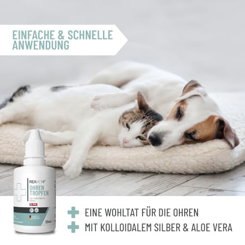 ReaVET Ohrentropfen SEHR GUT verträglich für Hunde und Katzen 50 ml – mit kolloidalem Silber und Aloe Vera – Ansicht 5
