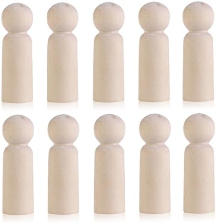 Elegantday Natural Wooden Peg Doll Bodies Unfinished Plain Blank Decorative (Men/Boys,10pcs)