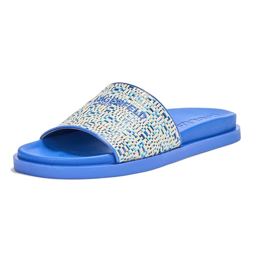 Sandales plates Karl Lagerfeld bleues pointure 39 avec semelle rembourrée pour femme