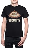 Hergestellt in Europa Five Nights at Freddys - FNAF - Freddy Fazbears Security Logo Herren T-Shirt Rundhals Schwarz Kurzarm Größe M Men\'s Black Medium Size M