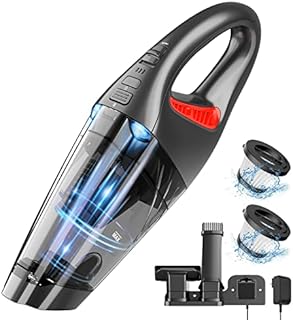 Handheld Vacuum Cordless Car Vacuum with LED Light, Lightweight Rechargeable Hand Vacuum Cordless with Strong Suction, Portable Mini Vacuum, Wet Dry Hand Held Vacuum Cleaner for Car/Home