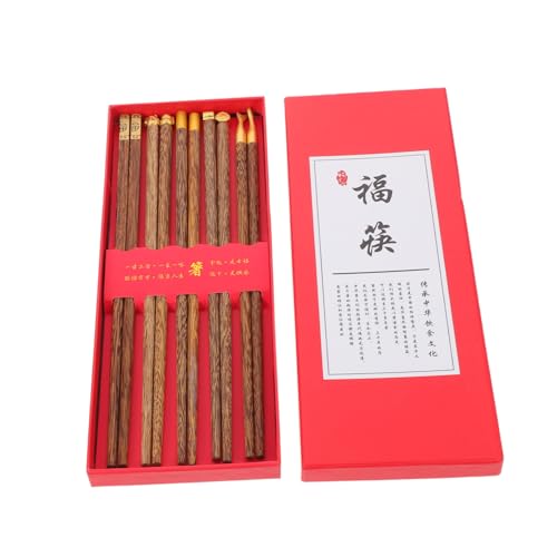 MUCKLILY 実木製手彫り箸 鶏翅木使用 和中韓スル 使いし可能 木製食器 箸箱入り 家用 旅行 ピクニック キャンプ 贈答用