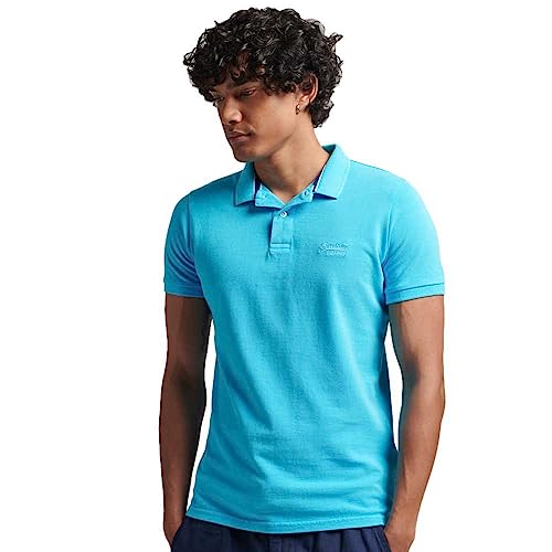 Superdry Herren Vint Destroy Polo Kapuzenpullover, blau, XXL