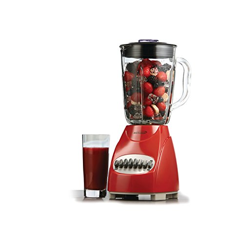 Brentwood Blender With Glass Jar, 12-Speed + Pulse, Red #TOP1