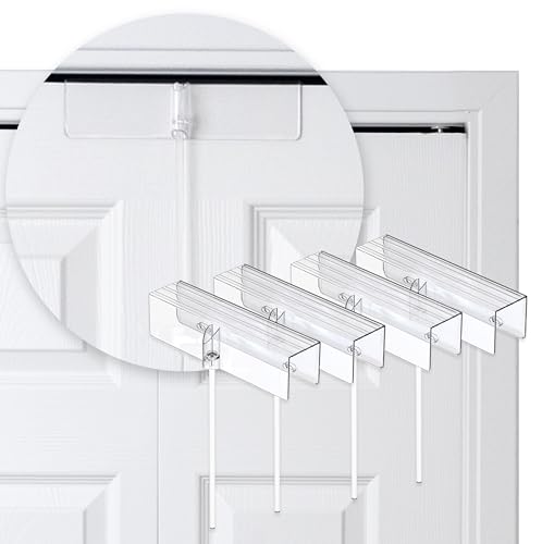 Image of (4- Pack) - Safety Innovations Bi-fold Door Lock - Closet Protection Child and Pet Proof Bi-fold Door Lock - Tool-Free Installation - Unbreakable Clear Polycarbonate - for 1 3/8" Thick Wood Doors