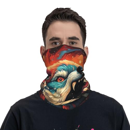 Wolf Galaxy Arte Psicodélico de Anime Gaiter Cool Cuello Cubreboca para Mujeres Hombres Balaclava Bandana para Motociclismo Ciclismo Esquí Fiesta, Blanco miniatura 2