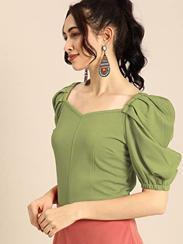 Image of Women's & Girl's Solid Short Sleeve Crop Top (LY-TopD6 Variation)