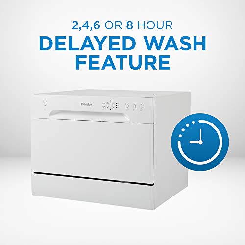 Danby Ddw621Wdb Countertop Dishwasher With 6 Place Settings, 6 Wash Cycles And Silverware Basket, Energy Star-Rated With Low Water Consumption And Quiet Operation #TOP6