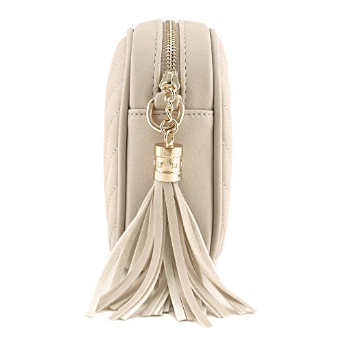 Simple Shoulder Crossbody Bag With Metal Chain Strap And Tassel Top Zipper3