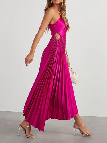 Women's Sexy One Shoulder Lrregular Dress Split Cocktail Party Maxi Dresses2