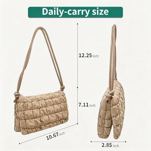 Image of NAARIAN Shoulder Bag for Women, Small Puffer Crescent Hobo Bag, Trendy Waterproof Clutch with Magnetic Closure | Trendy
