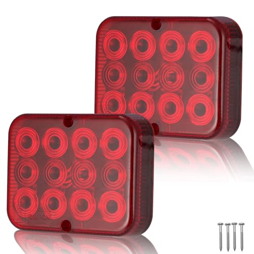 ETUKER 2x Feu Antibrouillard Rouge LED 12v Brouillard de Remorque Imperméable Homologué E Feux Arriere pour Remorque Voiture Caravane RV