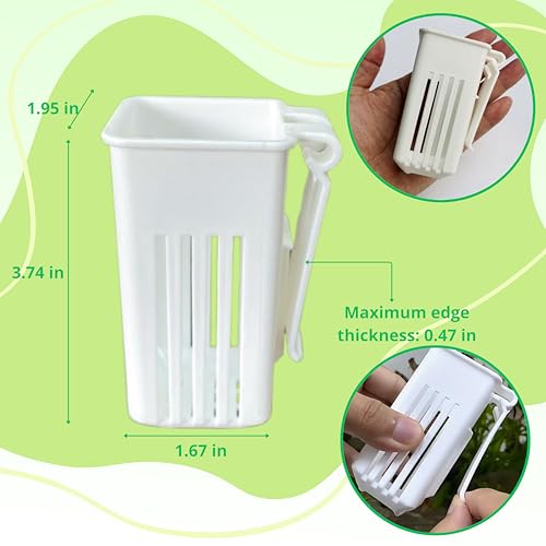 Image of 2pcs Aquarium Plant Holder, Fish Tank Plant Holders, Hanging Aquatic Planted Pot Planter Pot, Aquatic Tanks Grass Holders Hydroponic Plants Cups, Aquaponic Basket, Fish Tank Decorations (Basket White)
