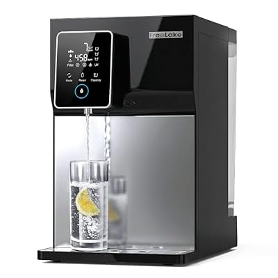 FreeLake Countertop Reverse Osmosis Water Filter, 6-Stage RO System with UV, No Installation, 3:1 Pure to Drain, Smart TDS Monitor, Metal Body Water Purifier for Home