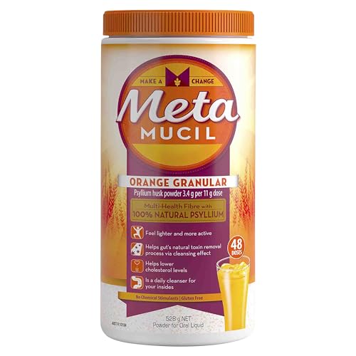 Metamucil Powder 48 Dose Daily Fibre Supplement Orange Granular 528g