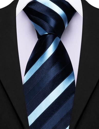 Image of Barry.Wang Mens 6 PCS Ties Silk Striped Paisley Check Floral Necktie Silky Woven Wedding Business Party Ties 3.34 inch