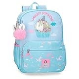 Enso Unicorn Paradise Mochila Escolar Adaptable a Carro Turquesa Azul 30x38x12 cm Poliéster 13,7L