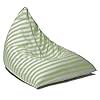 Green patio outdoor bean bag chair size 46 l x 40 w x 28 h fade uv weather resistant removable cover with childproof zipper polystyrene bead filling  urban country home decor