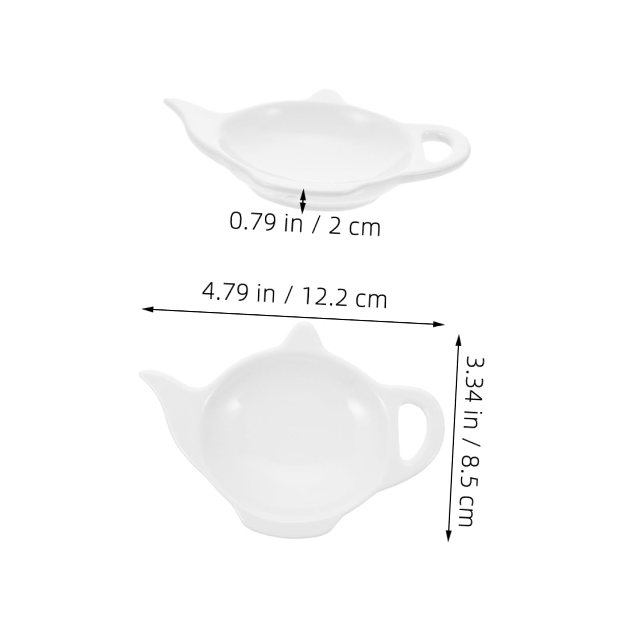 CIYODO Logo Teapot Shaped Tea Bag Coasters Set Snack Dish Ceramic Condiment Cups Tea Tray Holder