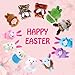 ThinkMax 12 pcs Easter Eggs Filled with Mini Plush Animals Toy for Easter Basket Stuffers/Fillers, Eggs Hunt, Party Favor