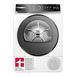 Bosch WQB245B40, Stiftung Warentest GUT (2, 5)*, Serie 8 Smarter Wärmepumpentrockner 9 kg, AutoDry Sensorgesteuerte Trocknung, SmartDry Programmautomatik, LED-Display, Selbstreinigender Kondensator