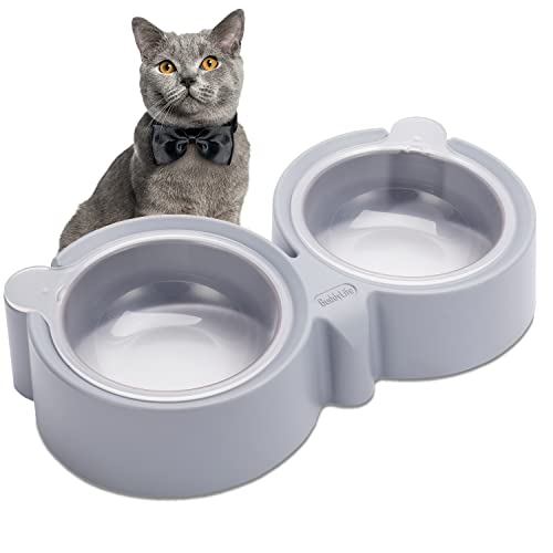 Comedero Gatos,Cuenco del Gato Doble Tazón,11° Inclinación Tazón de Alimentación,Platos para Gatos,Cuenco Comida para Gatos y Perros Pequeños y Animales Pequeños Cover