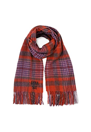 [ANNA SUI] [アナスイ] ウールチェック ストール レディース Free オレンジ