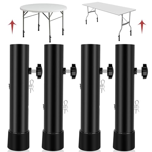 STOBBEY 4 Piezas Patas para Muebles Regulables, Extensores de Patas para Mesa, Patas Regulables para Muebles de Acero, 2 Alturas para Mesa Plegable, Escritorio, Sofá y Somier