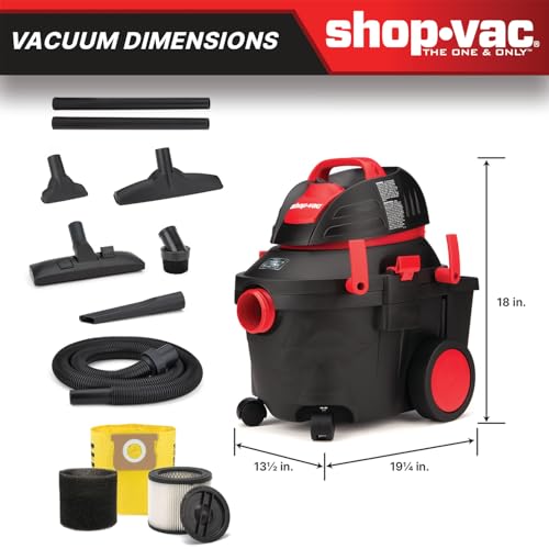 Shop-Vac 4 Gallon 5.5 HP Wet/Dry Vacuum with SVX2 Motor, 1.5" Lock-On Hose, 20 Ft Power Cord, Blower Port, Floor & Utility Nozzles, Filters, Ideal for Garage, Shop & Workshop Use by Shop-Vac - Image 3