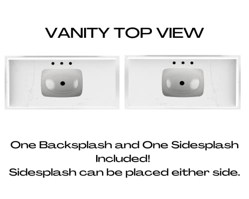 Disar Dsr 48 Inch Bathroom Vanity With White Sink And Calacatta Quartz For Bathroom Home Kitchen Decor - Storage Cabinet Countertop With Gloss Ceramic Sink, 4 Soft Closing Doors, 2 Dovetail Drawers #TOP5