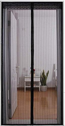 Magnetic Screen Door, VDEALEN Door Mesh Curtain with Magnets & Full Frame Adhesive Strips,Full Frame Hook & Loop, Hands Free, Pet Friendly (39" X 83", Black)