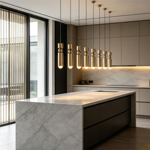 Lámpara colgante dorada para iluminar y decorar dormitorios 4