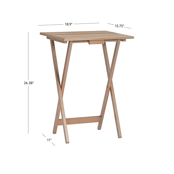 Linon acacia grace tray table set driftwood  urban country home decor