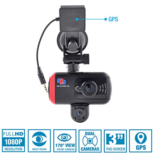 Nunet NuCam DL Videocamera da cruscotto, a doppio