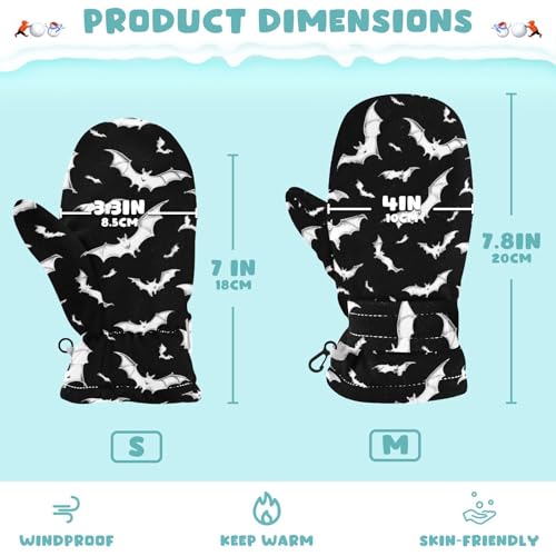 Image of Plaaee Early 1990s Pattern Kids Glove Warm Mitten Winter Favor for Toddler Boys and Girls Children Cold Weather Gloves