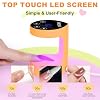 MEKK Mini UV Light for Nails,Peach-Shaped Mini LED Nail Lamp with Auto-Sensor,8 Beads,4 Timer,Professional Single Finger UV Light for Gel Nails Small Gel Nail Lights for Travel & Home Use-Orange