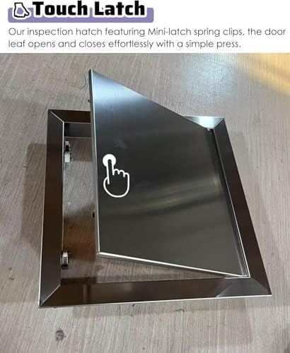 Magnetic Stainless Steel Access Panel for Drywall - Concealed Push-to-Open Covers in 4x4 to 24x24 Sizes for Floor Hatch, Valves, and Fuse Box Access