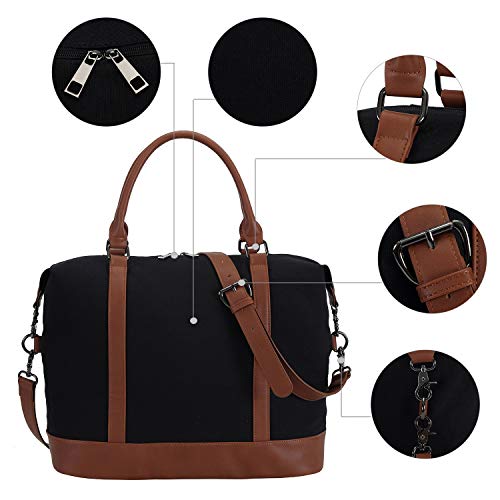 Bluboon Women Ladies Canvas Weekender Bag Overnight Carry-On Tote Duffel In Trolley Handle #TOP5