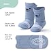 The Peanutshell Organic Baby Socks for Boys 0-3 Months Set of 12 - Non-Slip Grip, Soft and Breathable Cotton Baby Crew Socks - All Day Comfortable Design for Newborn - Blue, Gray
