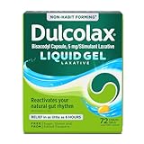 Dulcolax Stimulant Laxative Liquid Gels, Predictable & Effective Constipation Relief, Relieves Constipation Related Symptoms, Bisacodyl 5 mg, No Added Parabens, Gluten-Free & Sugar-Free, 72-Count