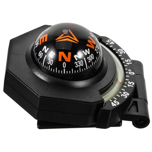 Toyvian Car Compass Tragbarer Auto Kompassball für Armaturenbrett Faltbarer Verstellbarer Kompass mit Neigungsmesser für Outdoor Navigation und Camping Langlebig und Einfache Installation