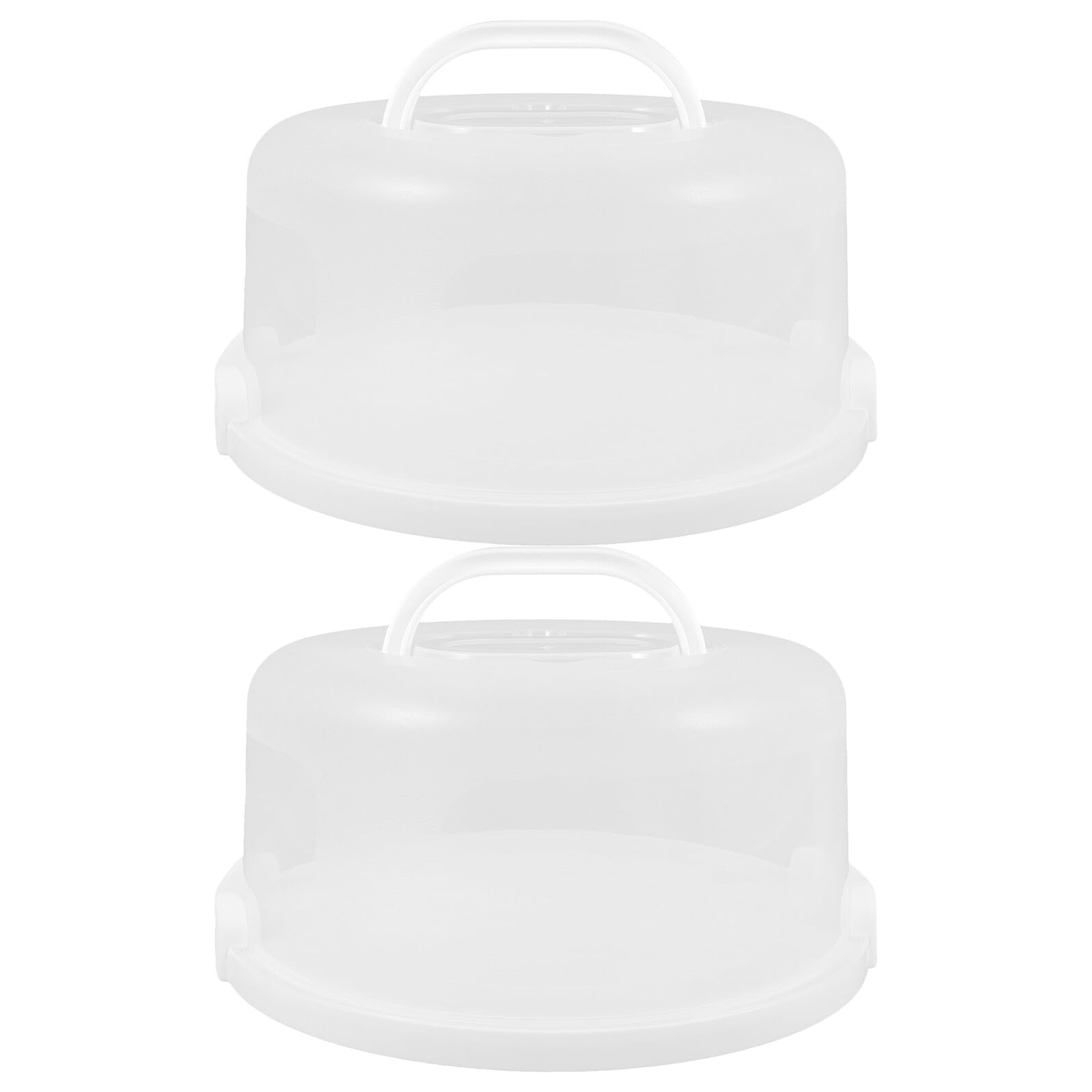 Hemobllo Lot de 2 Boîtes à Gâteau Réutilisables Transparentes 25 CM avec Couvercle Amovible et Poignée Boîte à Gâteau Portable pour Pique-Niques Pâtisserie et Rangement de Desserts