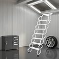 Wall Mounted Attic Ladder, Indoor Attic Stairs Pull Down System, Metal Telescoping Step Ladders, Telescopic attic Ladder, Loft Extension Steps Staircase for Garage