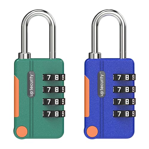 Lotnery Luggage Locks 2 Pack, 4 Digit Combination Padlock, Security Suitcase Locks, for Travel Bag, Suit Case, Lockers, Gym, Bike Locks (Green and Blue)