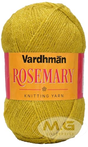 Image of M.G ENTERPRISE Rosemary Mustard 100 GMS Wool Ball Hand Knitting Wool /Art Craft Soft Fingering Crochet Hook Yarn, Needle Knitting Yarn Thread Dyed-ZN Art-FIE