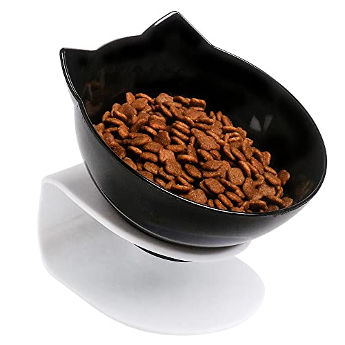 Katzennapf Erhöht,Futternapf Katze Erhöht für Katze Welpe Katzenfutter und Wasser,Fressnapf Katze Erhöht Mit Ständer- rutschfeste,Anti Schling...