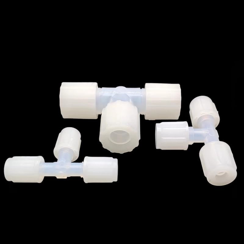 PFA Tee Flared Fitting - 3-Way Connector for Laboratory Applications | Pack of 1