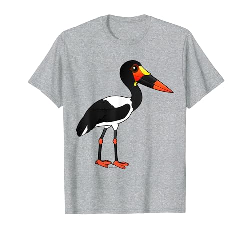Awesome Saddle-billed Stork Cartoon Design from Birdorable T-Shirt