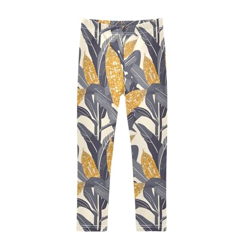 KLL Corn Cobs Beautiful Exotic Hawaiian Toddler Girls' Athletic Leggings Comfortable High Waisted Yoga Pants Exercise